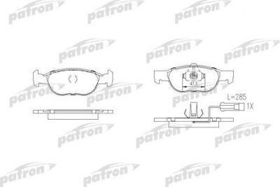 PATRON Колодки тормозные дисковые передн ALFA ROMEO: 145 96-01, FIAT: BRAVA 95-01, BRAVO 95-01, MAREA 96-, MAREA Weekend 96-, LANCIA: DELTA II 94-99 (PBP1040)