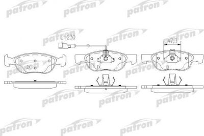 PATRON Колодки тормозные дисковые передн ALFA ROMEO: 145 96-01, 146 96-01 (PBP1137)