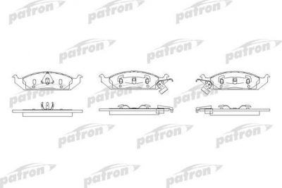 PATRON Колодки тормозные дисковые передн CHRYSLER: CIRRUS 94-00, STRATUS 95-, STRATUS кабрио 96-01, DODGE: STRATUS 95- (PBP1254)