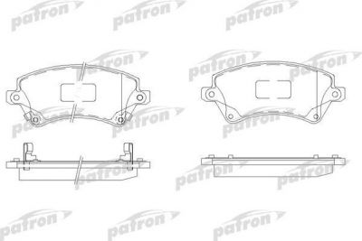 PATRON Колодки тормозные дисковые передн TOYOTA: COROLLA 00-02, COROLLA 02-, COROLLA Compact 00-02, COROLLA Liftback 00-02, COROLLA Verso 02-04, COROLLA Wagon 00-02, COROLLA седан (PBP1573)