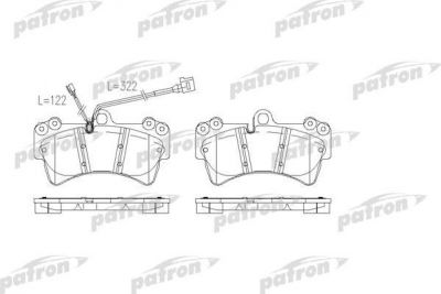 PATRON Колодки тормозные дисковые передн AUDI: Q7 06-, MERCEDES-BENZ: CLS 06-, PORSCHE: CAYENNE 02-, VW: TOUAREG 02- (PBP1626)