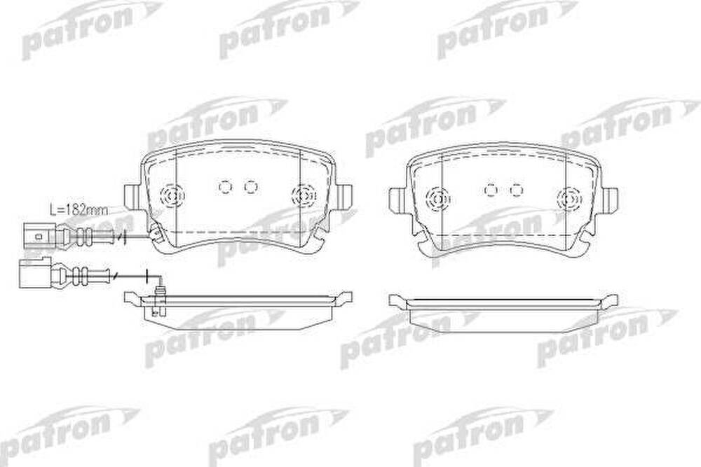 PATRON Колодки тормозные дисковые задн VW: MULTIVAN V 03-, TRANSPORTER V c бортовой платформой 03-, TRANSPORTER V фургон 03- (PBP1644)