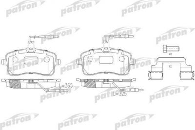 PATRON Колодки тормозные дисковые передн PEUGEOT: 407 04-, 407 SW 04- (PBP1725)