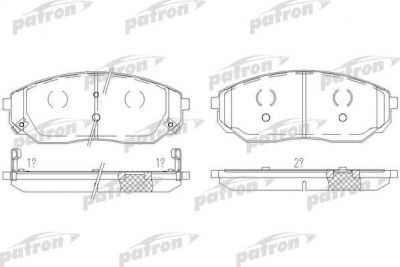 PATRON Колодки тормозные дисковые передн KIA: SORENTO 02- (PBP1735)