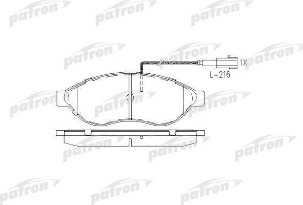 PATRON Колодки тормозные дисковые передн CITROEN:JUMPER c бортовой платформой/ходовая часть 04.06-,JUMPER автобус 04.06-,JUMPER фургон 04.06-, FIAT:DUCATO c бортовой платформой/хо (PBP1925)