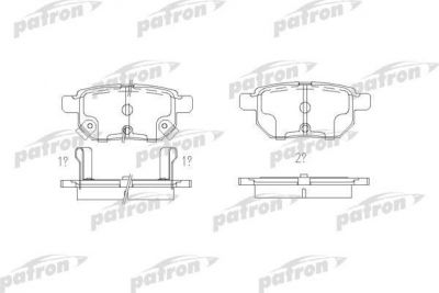 PATRON Колодки тормозные дисковые задн TOYOTA: COROLLA 150 07-, COROLLA седан 02-, AURIS 06-, YARIS 05- (PBP4042)