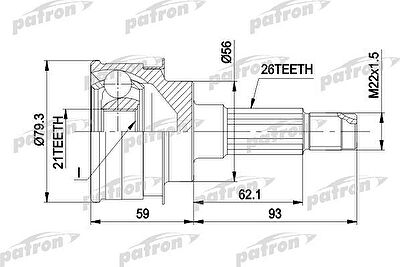 PATRON ШРУС наружн к-кт MAZDA: 323 7.89- (PCV1137)