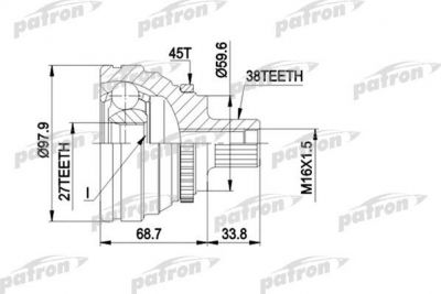 PATRON ШРУС наружн к-кт AUDI: A6 2.5-4.2 6.94- (PCV1174)