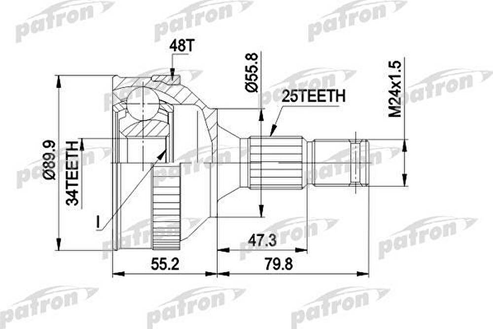 PATRON ШРУС наружн к-кт CITROEN: XANTIA 1.8/2.0 93-98 (PCV1176)