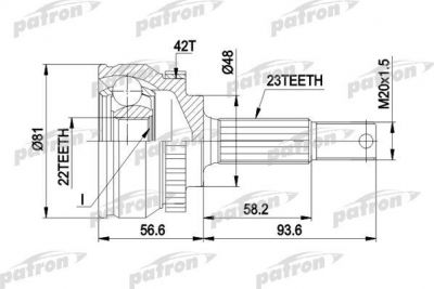 PATRON ШРУС наружн к-кт NISSAN: MICRA 92-00 (PCV1193)