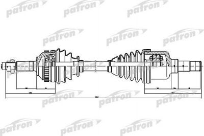 PATRON Полуось лев FORD: MONDEO I 1.6 i 16V/1.8 i 16V/1.8 i 16V 4x4/2.0 i 16V/2.0 i 16V 4x4 93-96, MONDEO   1.6 i 16V/1.8 i 16V/1.8 i 16V 4x4/2.0 i 16V/2.0 i 16 (PDS1257)