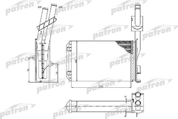 PATRON Радиатор отопителя RENAULT: 21, 1.7-2.1TD, 86- (PRS2067)