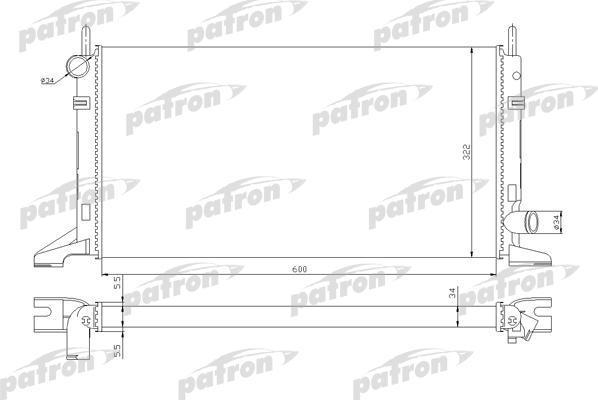 PATRON Радиатор системы охлаждения FORD: ESCORT, ORION 1.4-1.8D, 86-90 (PRS3321)