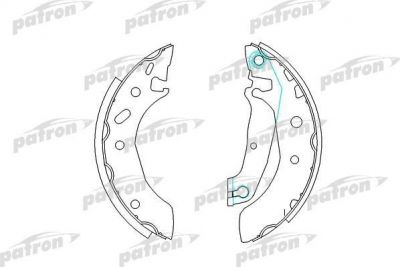 PATRON Колодки тормозные барабанные FORD: ESCORT CLASSIC 98-00, ESCORT CLASSIC Turnier 99-00, ESCORT VII 95-98, ESCORT VII кабрио 95-99, ESCORT VII седан 95-99, FIESTA фургон 96-, F (PSP543)