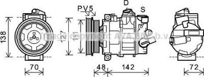 Prasco AIK359 компрессор, кондиционер на AUDI TT Roadster (8J9)