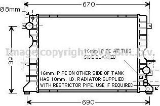 Prasco AU2184 радиатор, охлаждение двигателя на LAND ROVER DEFENDER Station Wagon (LD)