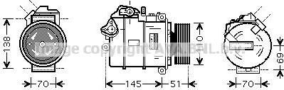 Prasco BWAK320 компрессор, кондиционер на 1 (E87)