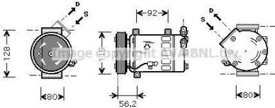 Prasco CNAK032 компрессор, кондиционер на PEUGEOT 206 SW (2E/K)
