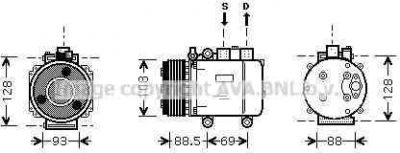 Prasco FDK174 компрессор, кондиционер на FORD MONDEO III (B5Y)