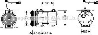 Prasco FDK281 компрессор, кондиционер на FORD ESCORT VII (GAL, AAL, ABL)