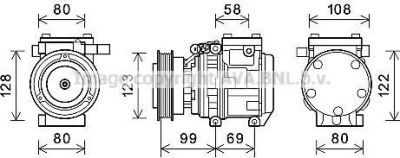 Prasco KAAK264 компрессор, кондиционер на KIA SPECTRA седан (LD)