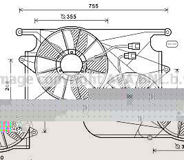 Prasco OL7571 вентилятор, охлаждение двигателя на CHEVROLET CAPTIVA (C100, C140)