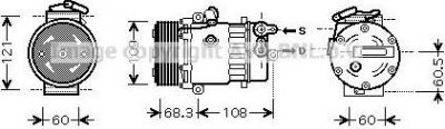 Prasco OLK466 компрессор, кондиционер на OPEL CORSA C фургон (F08, W5L)