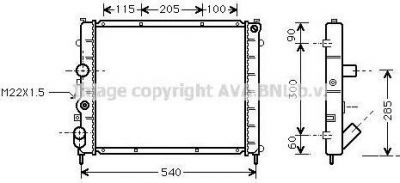 Prasco RT2215 радиатор, охлаждение двигателя на RENAULT KANGOO (KC0/1_)