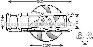 Prasco RT7537 вентилятор, охлаждение двигателя на NISSAN KUBISTAR (X76)