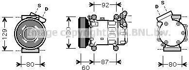 Prasco RTAK080 компрессор, кондиционер на RENAULT CLIO II (BB0/1/2_, CB0/1/2_)