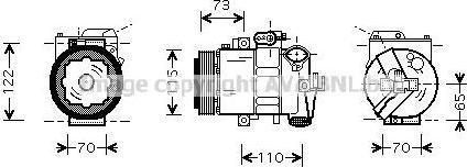Prasco SAK018 компрессор, кондиционер на SKODA FABIA Combi (6Y5)