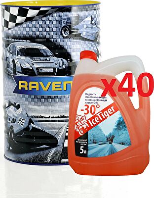 RAVENOL 4014835841864 Набор ECS EcoSynth SAE 0W-20 (208л) + Ice Tiger -30 (5л)*40