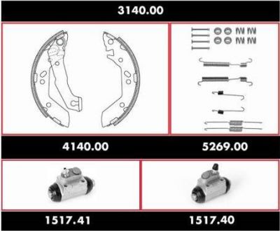 Remsa 3140.00 комплект тормозов, барабанный тормозной механизм на HYUNDAI ACCENT II седан (LC)
