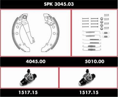 Remsa SPK 3045.03 комплект тормозов, барабанный тормозной механизм на VW POLO CLASSIC (6KV2)