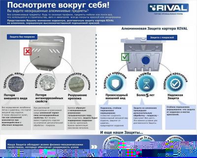 RIVAL RIVAL 333.5779.1 Защита топливного бака, Lexus NX 200 2014-2017, V - 2.0 (150л.с.)/Lexus NX 200t 2014-2017, V - 2.0 ( (333.5779.1)