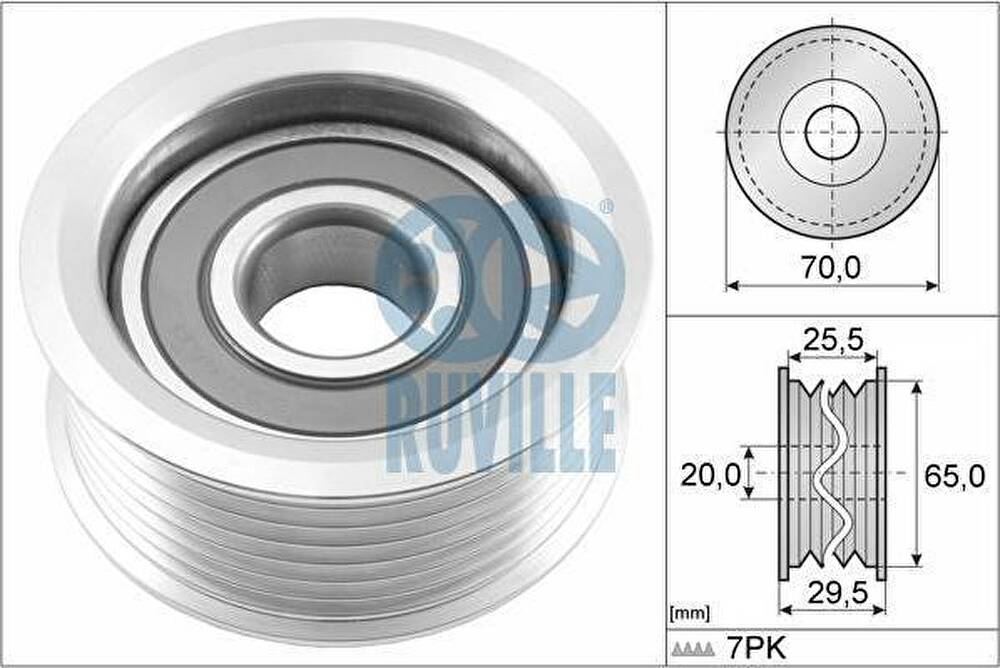 Ruville 57444 паразитный / ведущий ролик, поликлиновой ремень на HONDA CIVIC IX (FK)