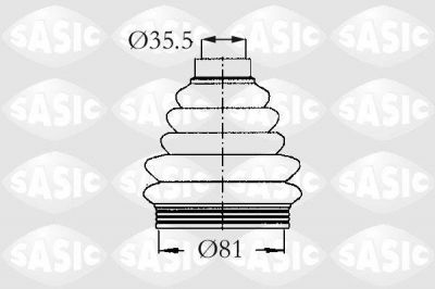 SASIC Комплект пыльника ШРУСа наруж.Citroen C2/C3 02>,Peugeot 207/306/307 97> (303256, 2933203)