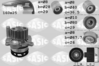 Sasic 3906079 водяной насос + комплект зубчатого ремня на SKODA OCTAVIA Combi (1Z5)