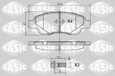 Sasic 6210006 комплект тормозных колодок, дисковый тормоз на PEUGEOT 108