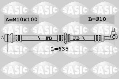 Sasic 6606154 тормозной шланг на NISSAN QASHQAI / QASHQAI +2 (J10, JJ10)