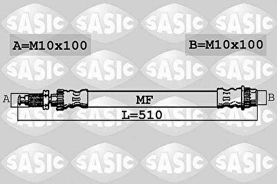 Sasic SBH0169 тормозной шланг на PEUGEOT 405 I Break (15E)