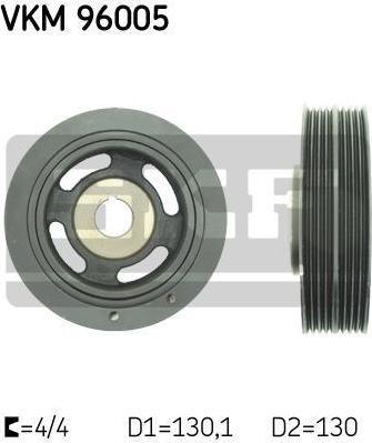 SKF VKM 96005 ременный шкив, коленчатый вал на CHEVROLET AVEO Наклонная задняя часть (T200)