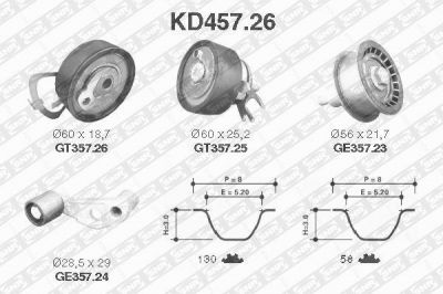 SNR KD457.26 Комплект ремня ГРМ SKODA OCTAVIA/FABIA/VW GOLF 4/5 1.4/1.6
