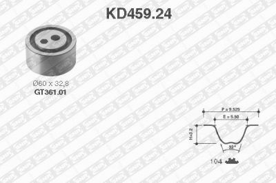 SNR KD459.24 комплект ремня грм на AUSTIN MONTEGO (XE)