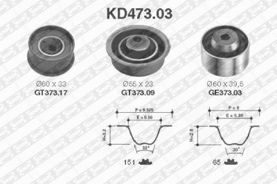 SNR KD473.03 комплект ремня грм на HYUNDAI LANTRA I (J-1)