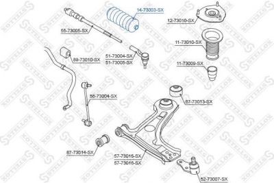 Stellox 14-73003-SX пыльник, рулевое управление на OPEL VECTRA B (36_)