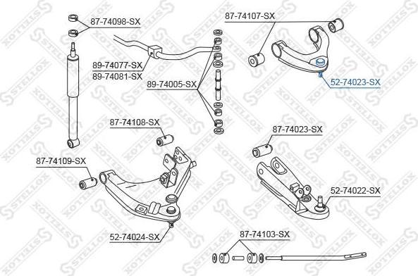 Stellox 52-74023-SX несущий / направляющий шарнир на NISSAN PICK UP III (D22)