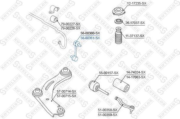 Stellox 56-00361-SX тяга / стойка, стабилизатор на NISSAN X-TRAIL (T31)