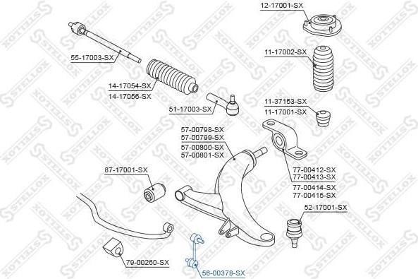 Stellox 56-00378-SX тяга / стойка, стабилизатор на SUBARU FORESTER (SG)