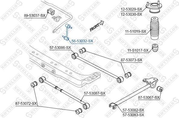 Stellox 56-53032-SX тяга / стойка, стабилизатор на KIA SPECTRA седан (LD)